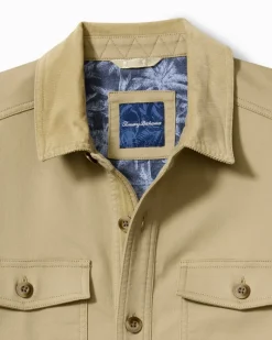 Tommy Bahama Harbor Point Shirt Jacket Stone Khaki Discount