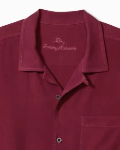 Tommy Bahama Hawaiian Herringbone Silk Camp Shirt Rhododendron Outlet