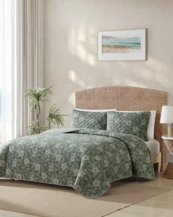 Tommy Bahama Hibiscus Reversible 3-Piece Full/Queen Quilt Set Jungle Outlet