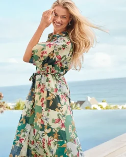 Tommy Bahama Hightide Flora Midi Shirt Dress Bonsai Outlet