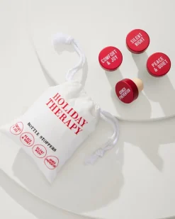 Tommy Bahama Holiday Bottle Stopper Set Red New