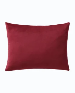 Tommy Bahama Holiday Marlin Velvet Embroide Decorative Pillow Red Discount