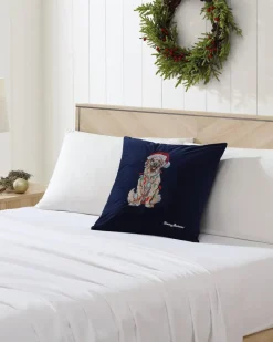 Tommy Bahama Holiday Retriever Velvet Decorative Pillow Navy Best