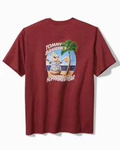 Tommy Bahama Hoppy Brew Year Graphic T-Shirt Ruby Wine Heather Clearance