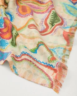 Tommy Bahama Hypnotic Garden Double Face Scarf Cream Online