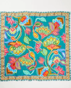 Tommy Bahama Hypnotic Garden Square Scarf Blue Spruce Discount