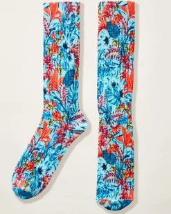 Tommy Bahama In Full Bloom Socks Blue Swell Outlet