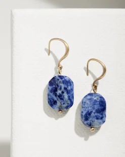 Tommy Bahama Indigo Shore Semi-Precious Stone Drop Earrings Gold New