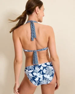 Tommy Bahama Island Cays Blooms Reversible Halter Bikini Top Mare Navy Rev Discount
