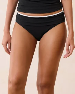 Tommy Bahama Island Cays Cabana High-Waist Bikini Bottoms Black Hot