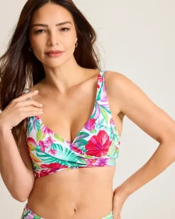 Tommy Bahama Island Cays Fiesta Underwire Wrap Bikini Top White New