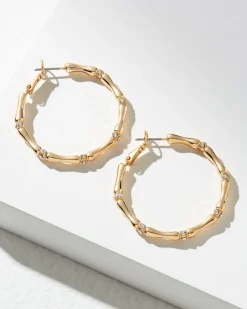 Tommy Bahama Island Essence Bamboo Hoop Earrings Gold Best