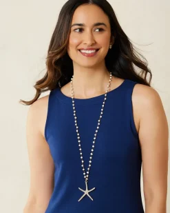 Tommy Bahama Island Essence Starfish Pendant Necklace Gold New