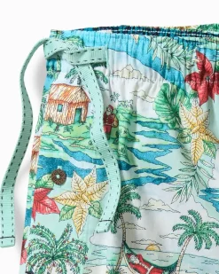 Tommy Bahama Jersey Long Sleeve & Pants Pajama Set Big Sky Blue Clearance