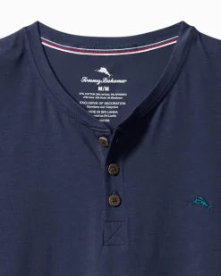 Tommy Bahama Jersey Short-Sleeve Henley Peacoat Navy Outlet