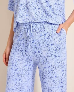 Tommy Bahama Jersey V-Neck Top & Pants Pajama Set Periwinkle Clearance
