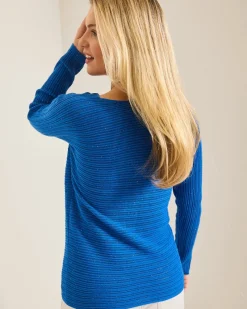 Tommy Bahama Jewel Bay Sequin V-Neck Sweater Cobalt Sea Online