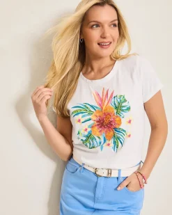 Tommy Bahama Jewel of the Jungle Embellished Lux T-Shirt White Discount