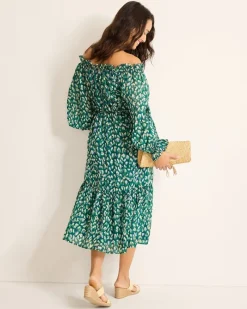 Tommy Bahama Jeweled Jaguar Midi Dress Blue Atlas Discount