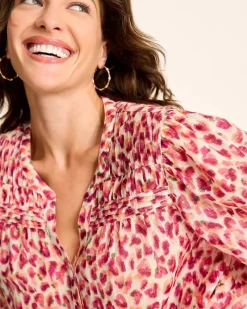 Tommy Bahama Jeweled Jaguar Pintuck Blouse Bleached Sand Online