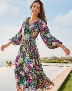 Tommy Bahama Jungle Jewels Shimmer Maxi Dress Black Discount