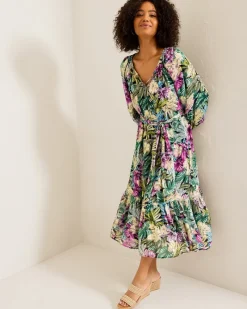 Tommy Bahama Jungle Jewels Shimmer Maxi Dress Black Discount