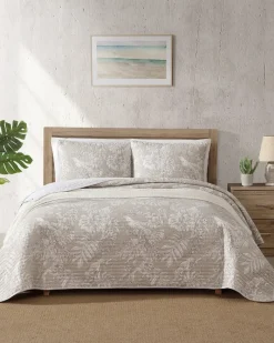 Tommy Bahama Jungle Toile Reversible 3-Piece Full/Queen Quilt Set Beige Hot