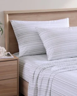 Tommy Bahama Kahanu Stripe 4-Piece King Sheet Set Grey Sale