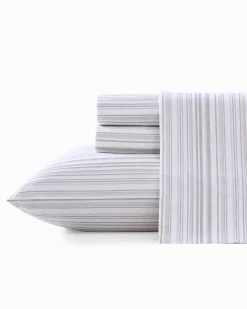 Tommy Bahama Kahanu Stripe 4-Piece King Sheet Set Grey Sale