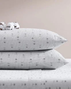 Tommy Bahama Kew Palms 4-Piece King Sheet Set Grey New