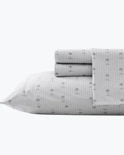 Tommy Bahama Kew Palms 4-Piece Queen Sheet Set Grey Clearance