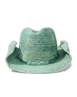 Tommy Bahama Lai Raffia Cowboy Hat Sea Green