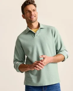 Tommy Bahama Las Arias Sweatshirt Polo Azure Water Heather New