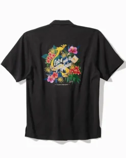 Tommy Bahama Let's Get It Poppin' Silk Camp Shirt Black Best