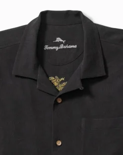 Tommy Bahama Let's Get It Poppin' Silk Camp Shirt Black Best