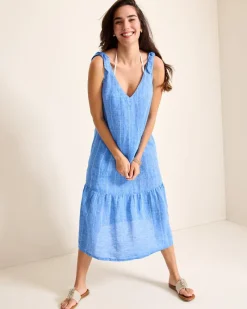 Tommy Bahama Linen Midi Coverup Dress Turkish Sea Clearance