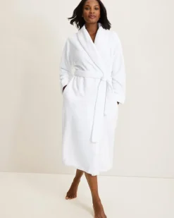 Tommy Bahama Long Plush Robe Bright White