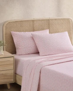 Tommy Bahama Lovely Palms 4-Piece King Sheet Set Pink Discount