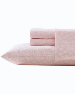 Tommy Bahama Lovely Palms 4-Piece King Sheet Set Pink Discount