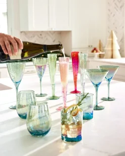 Tommy Bahama Luster Champagne Glasses — Set of 4 Multicolor Best