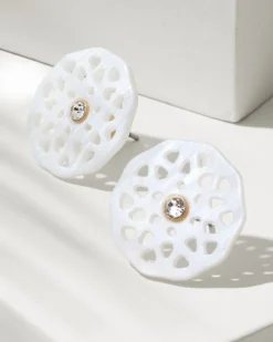 Tommy Bahama Madeira Mother of Pearl Flower Earrings Gold Best