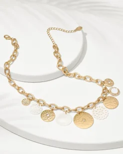 Tommy Bahama Madeira Mother of Pearl Statement Necklace Gold Online