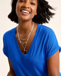 Tommy Bahama Marco Island Layered Starfish Charm Necklace Silver Online