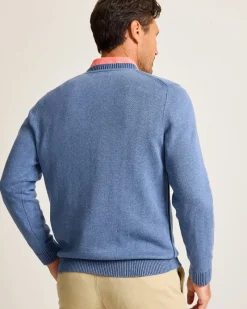 Tommy Bahama Marlin Luxe Crew Sweater Dutch Blue Hthr Clearance