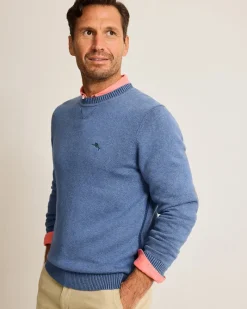 Tommy Bahama Marlin Luxe Crew Sweater Dutch Blue Hthr Clearance