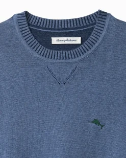 Tommy Bahama Marlin Luxe Crew Sweater Dutch Blue Hthr Clearance