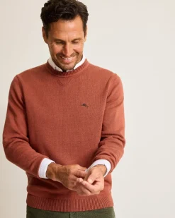 Tommy Bahama Marlin Luxe Crew Sweater Spicy Clay Heather Online