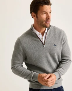 Tommy Bahama Marlin Luxe Half-Zip Sweater Carbon Grey Heather