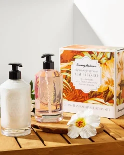 Tommy Bahama Glass Hand Soap & Lotion Set Maui Mango New