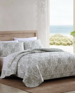 Tommy Bahama Maui Palm 3-Piece Full/Queen Quilt Set Green Clearance